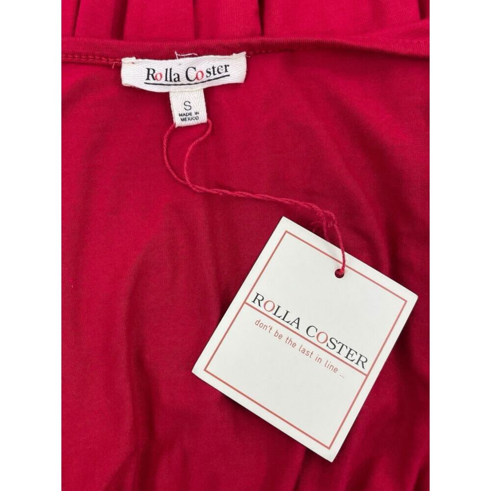 Rolla Coster Cold Shoulder Faux Wrap Maxi Dress Red Size S - Picture 9 of 9